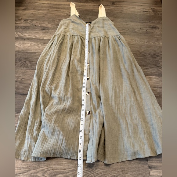 ASOS 100% Cotton Double Cloth Button-Front Sage Green Summer Dress. Size 4 - Picture 5 of 8